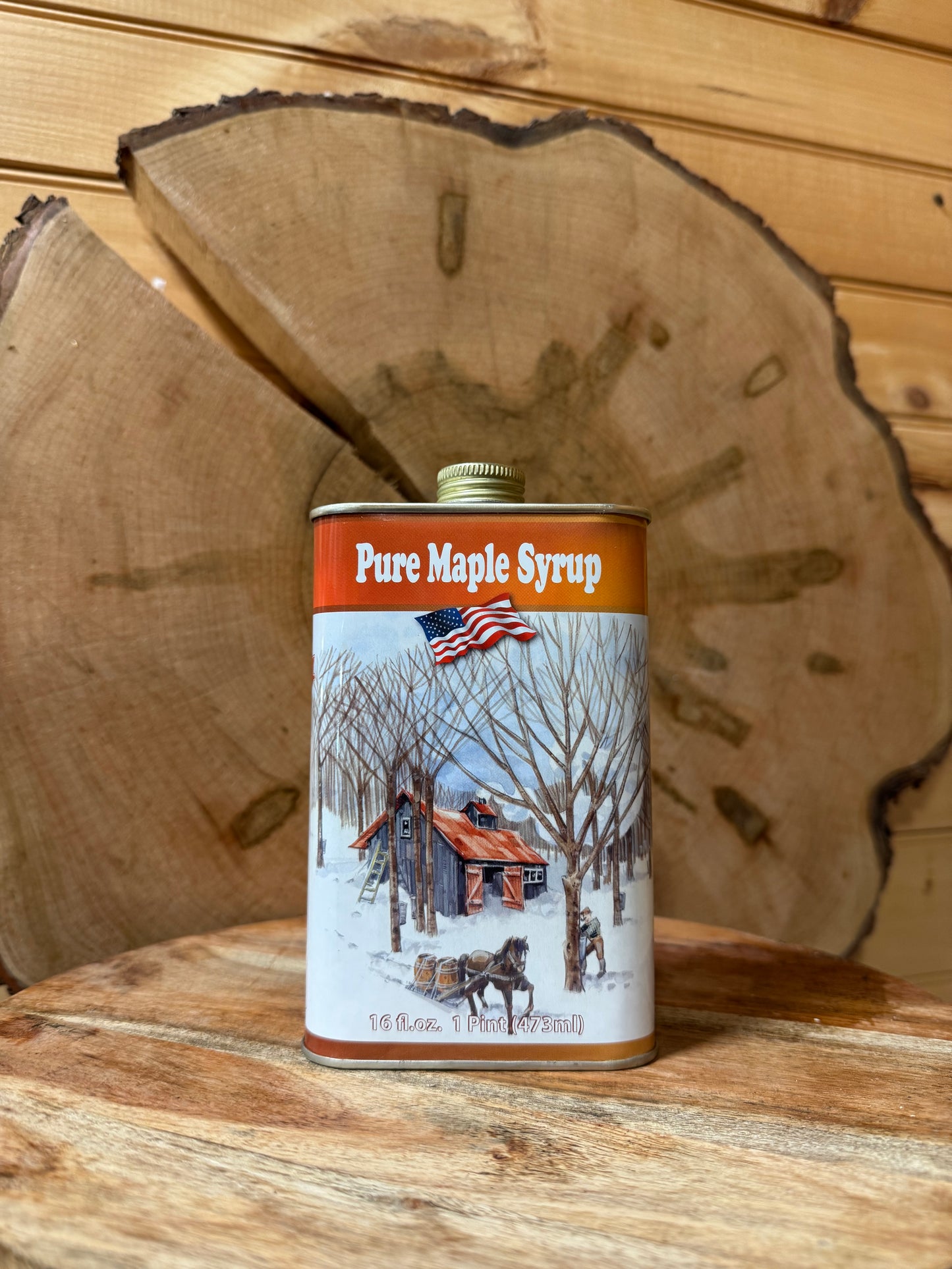 Vintage Tin Pint - Vermont Organic Maple Syrup